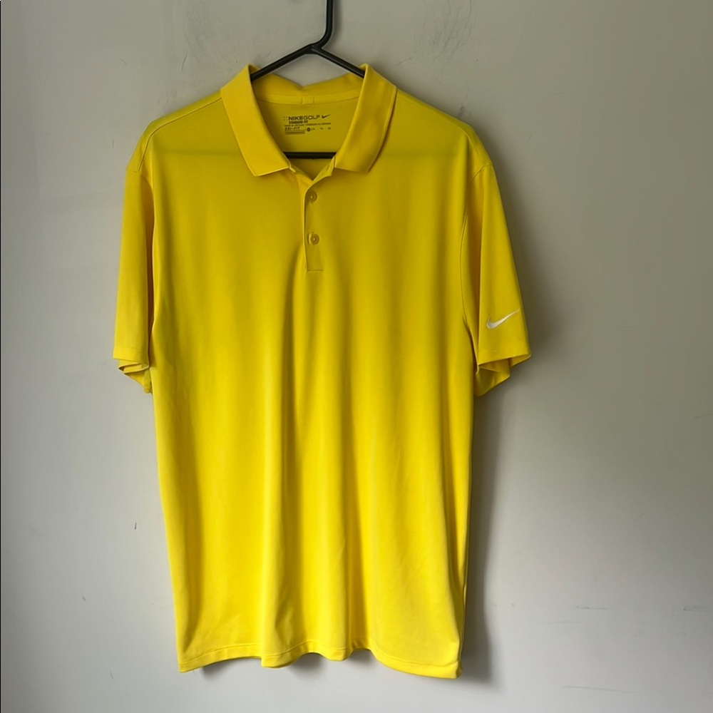 Nike Polo Shirt Men’s Yellow Short Sleeve Dri Fit Casual Golf Tennis Sz XL ⚫️
